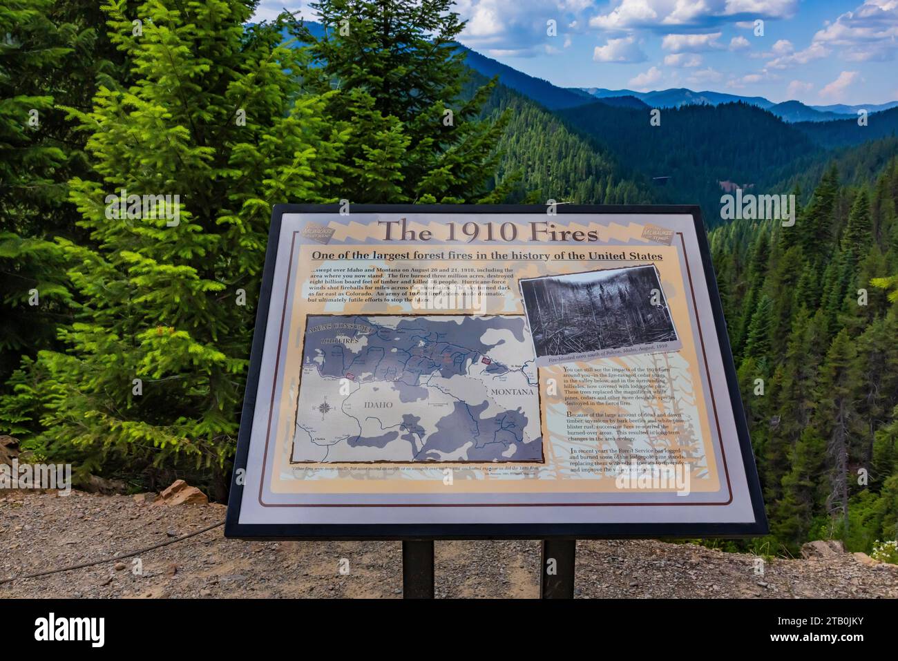 Interpretive sign about devastating 1910 fires Hiawatha Scenic Bike ...