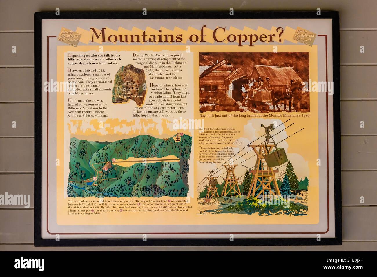 Interpretive sign about historic copper mining around Adair, now on ...