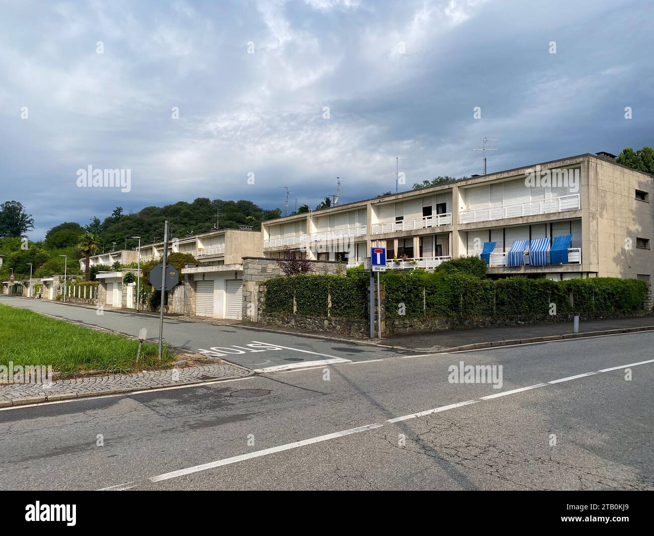 Ivrea, Italy August 10th 2023, aerial of Houses for large families