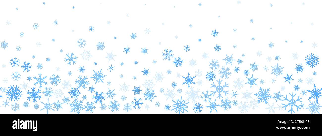 Snowflakes vector background. Winter holiday decor with blue crystal ...