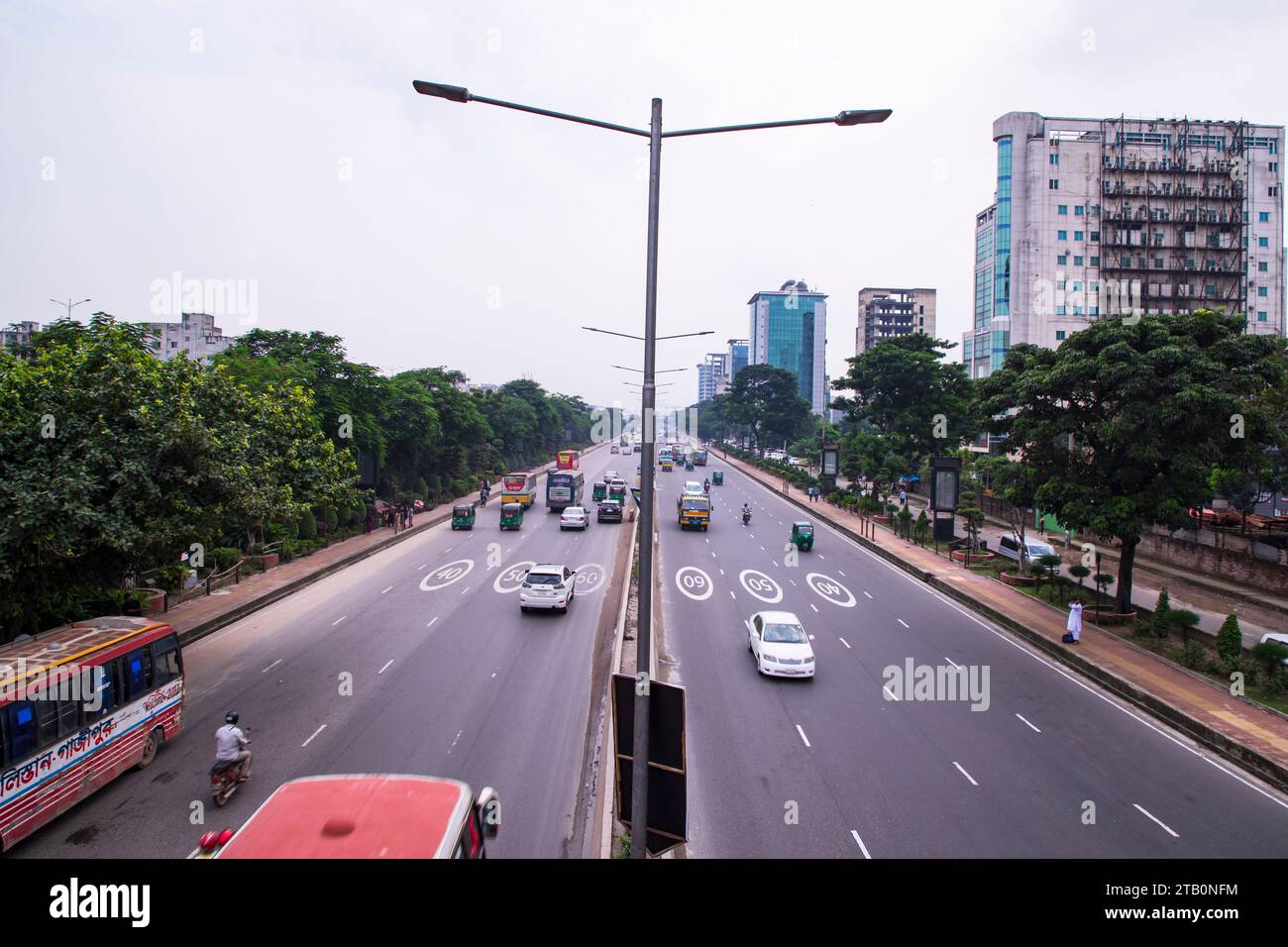 7th October 2023, Dhaka- Bangladesh:  Transportation  Traffic vehicle  of Tongi Diversion Highway Airport Road in Dhaka Stock Photo