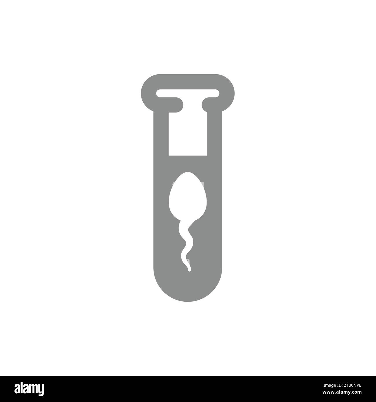 Sperm or spermatozoon in test tube vector icon. In vitro fertilization, lab flask and spermatozoa symbol. Stock Vector