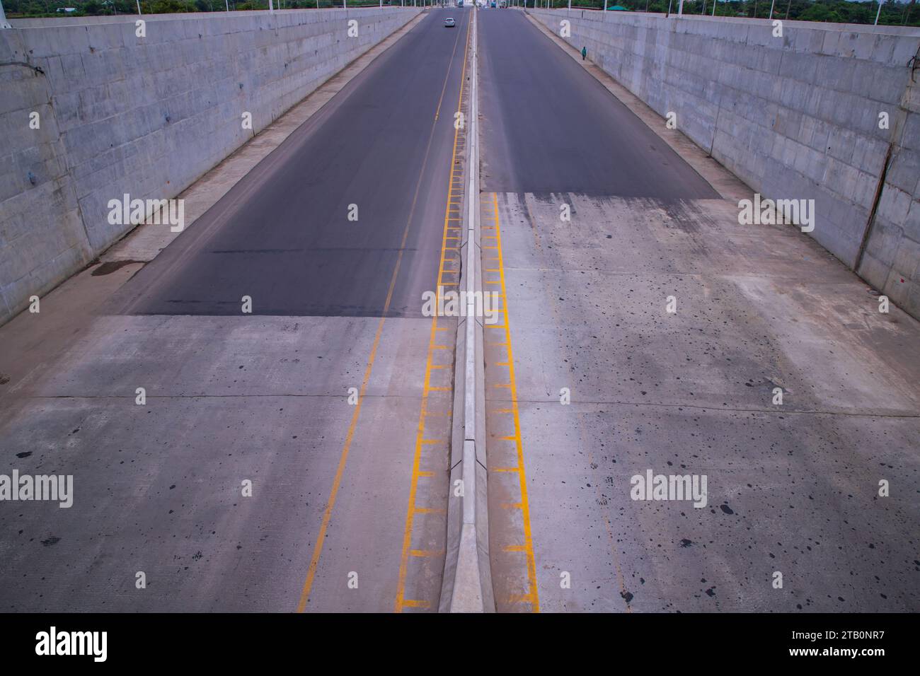 Non-stop Speed way Purbachal expressway road asphalt in Dhaka-Bangladesh Stock Photo