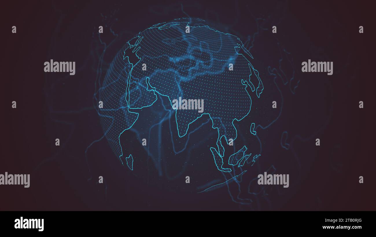 Global communication technology digital earth background Stock Photo