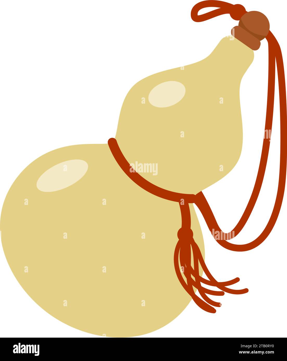 Simple gourd illustration. Colored flat design. Good luck items from