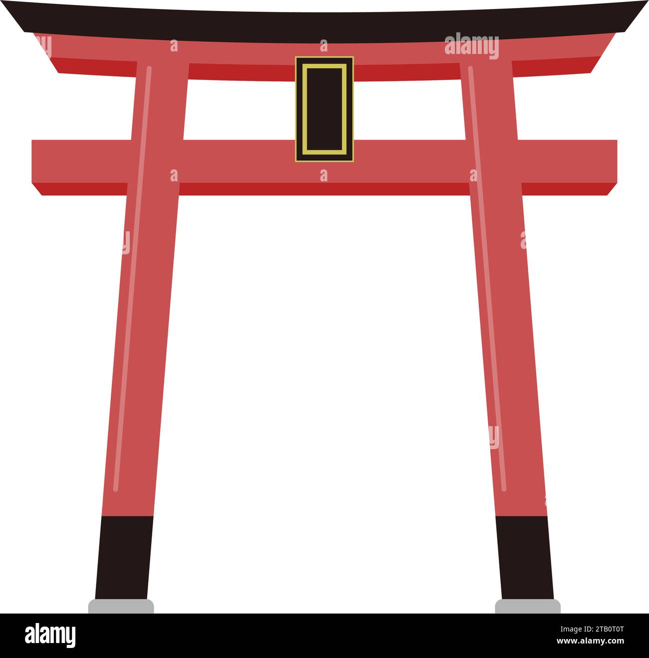 Simple torii gate illustration. Gate at the entrance of a shrine