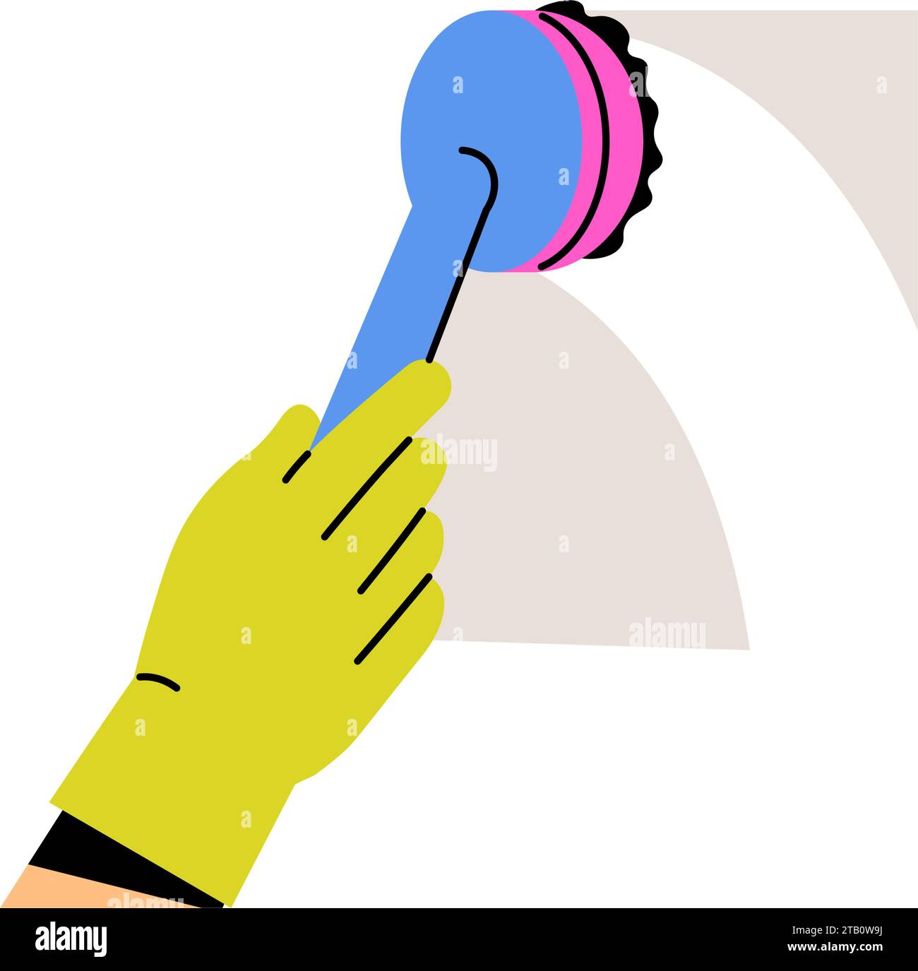 Scrubbing surface with brush, cleaning grease Stock Vector Image & Art