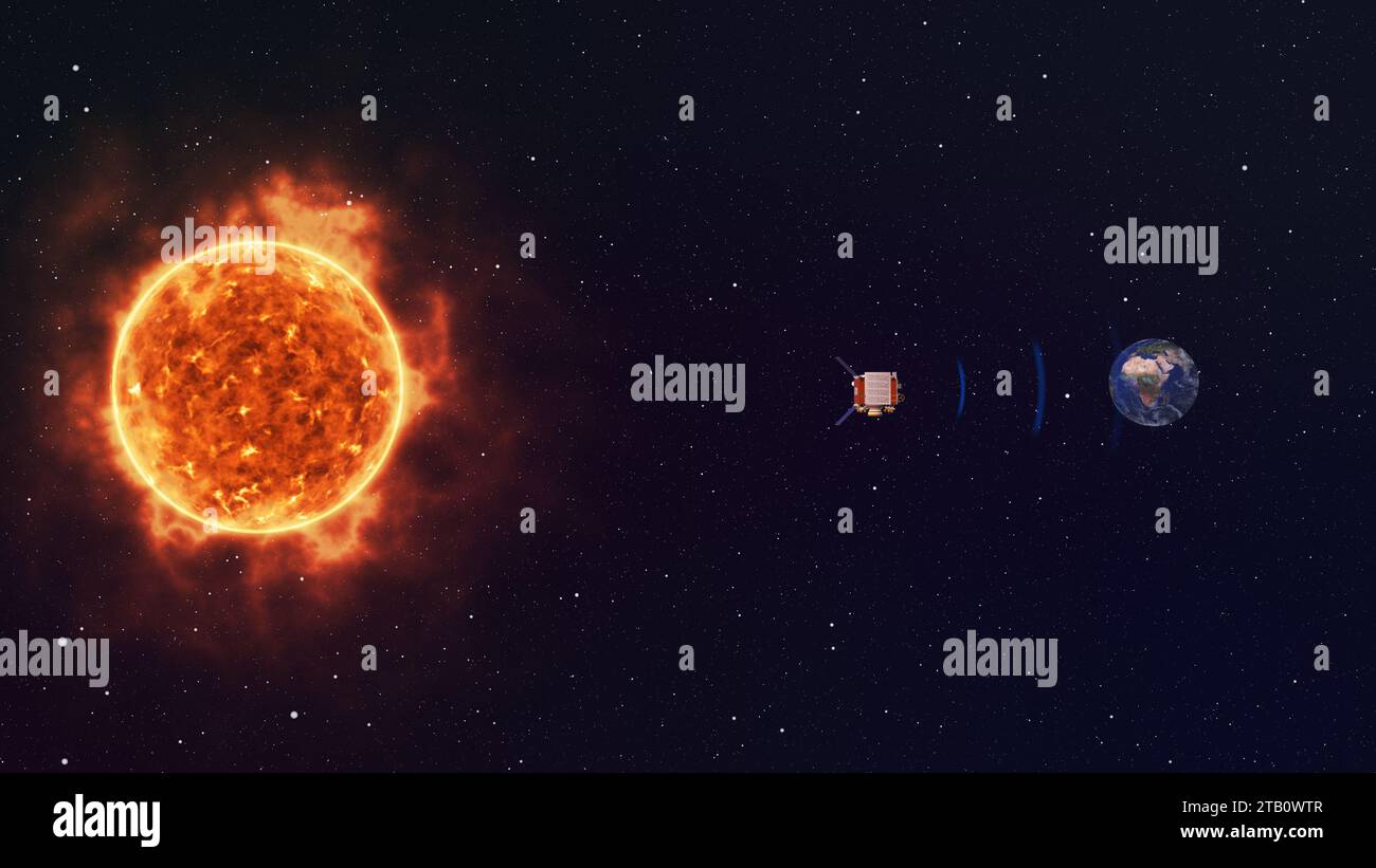 Spacecraft Transmitting signals capture Sun Information back to Earth ...