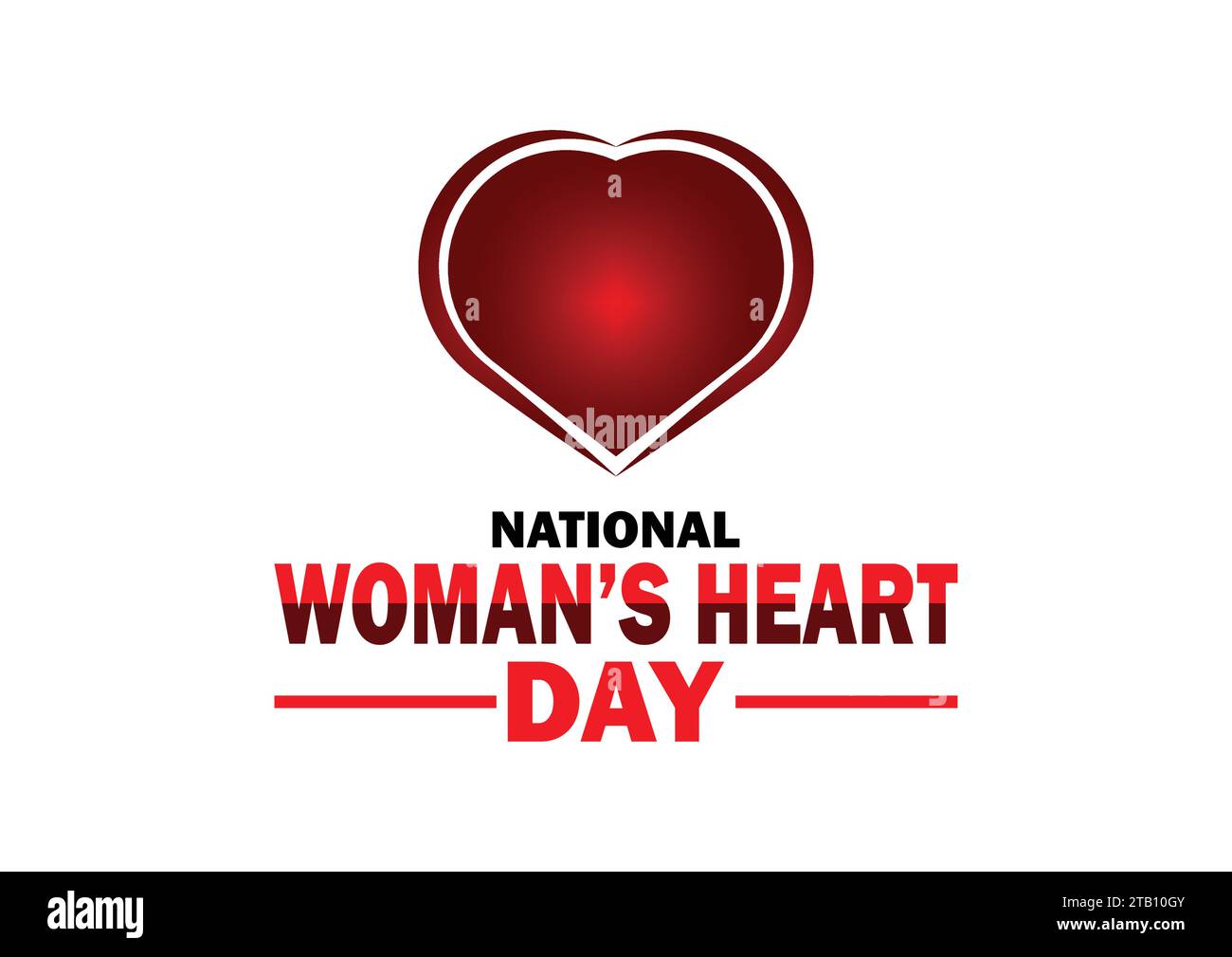 National Woman's Heart Day. Holiday concept. Template for background, banner, card, poster with text inscription. Vector illustration Stock Vector