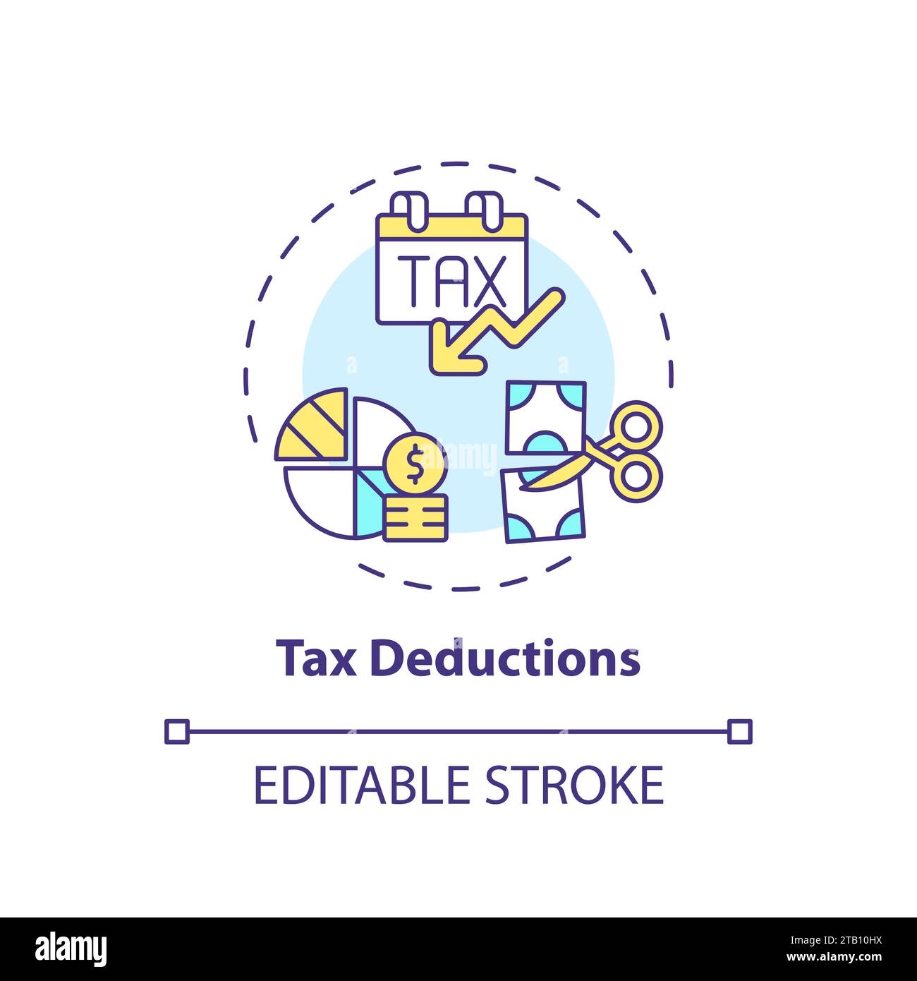 Tax deduction multi color concept icon Stock Vector Image & Art Alamy