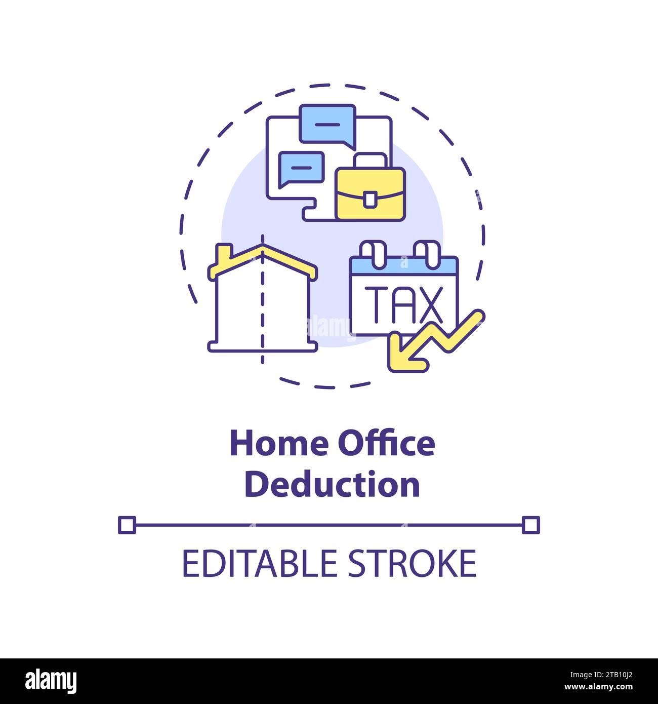 Home office deduction multi color concept icon Stock Vector Image & Art