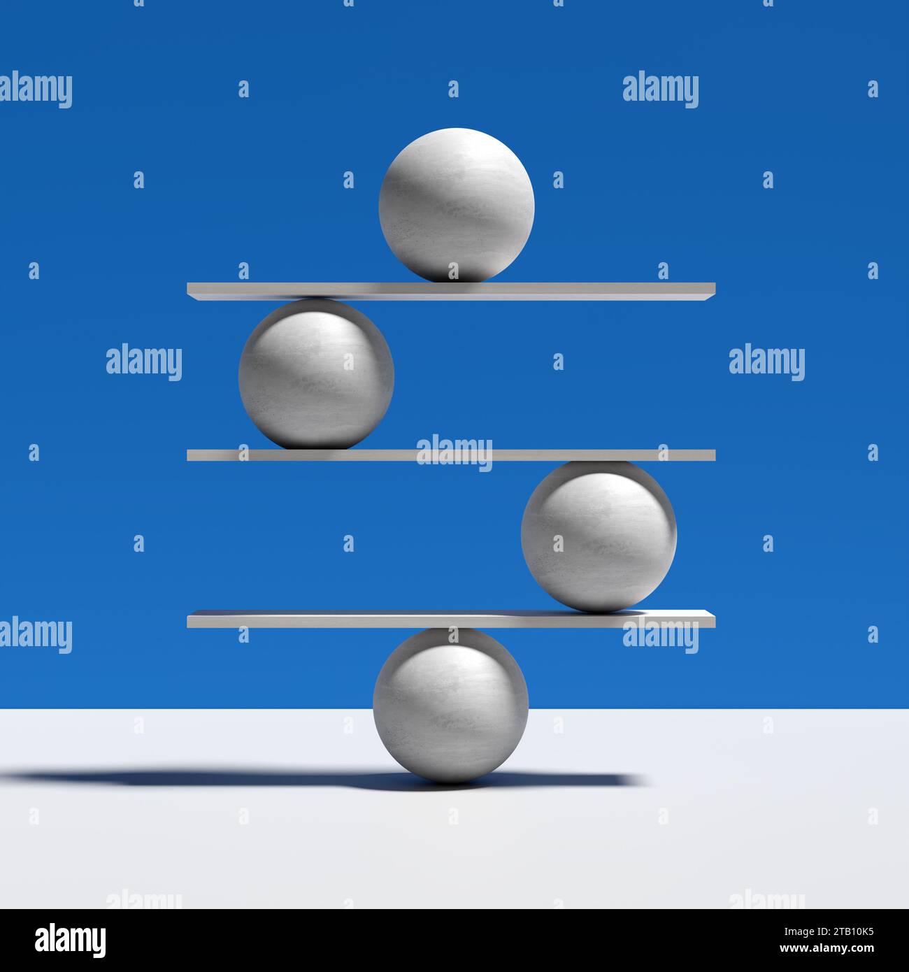 Harmony, balance, equilibrium and stability concepts. Spheres balancing