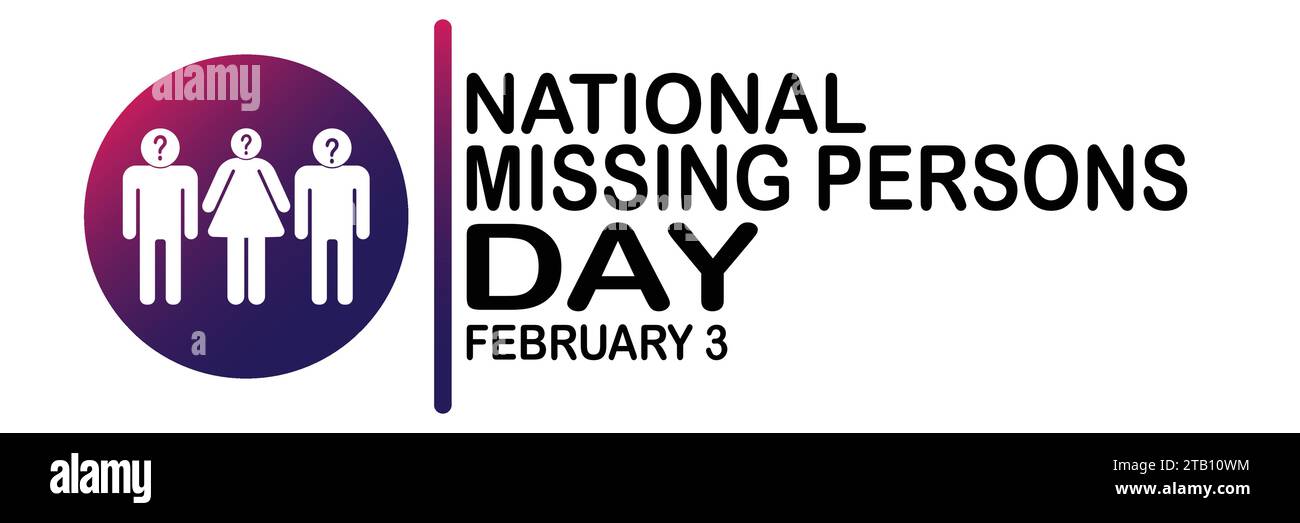National Missing Persons Day Vector illustration. February 03. Holiday concept. Template for background, banner, card, poster with text inscription Stock Vector