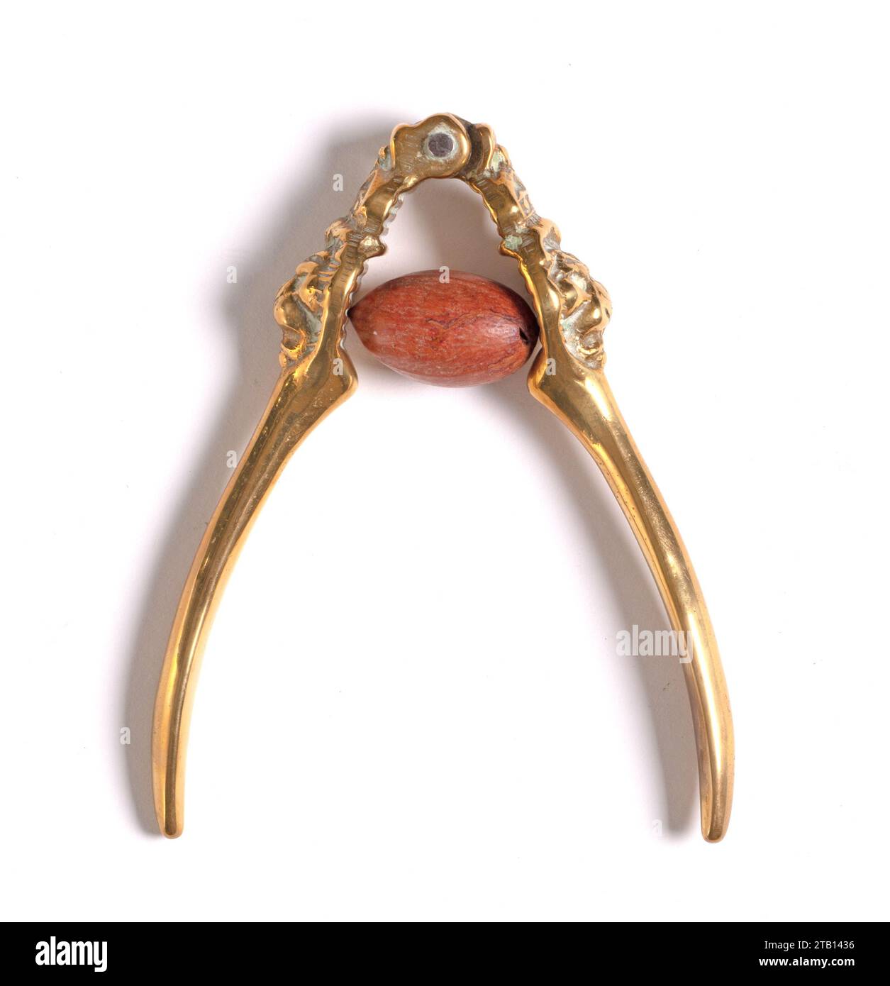 Large nut with vintage nutcracker, isolated on white Stock Photo Alamy