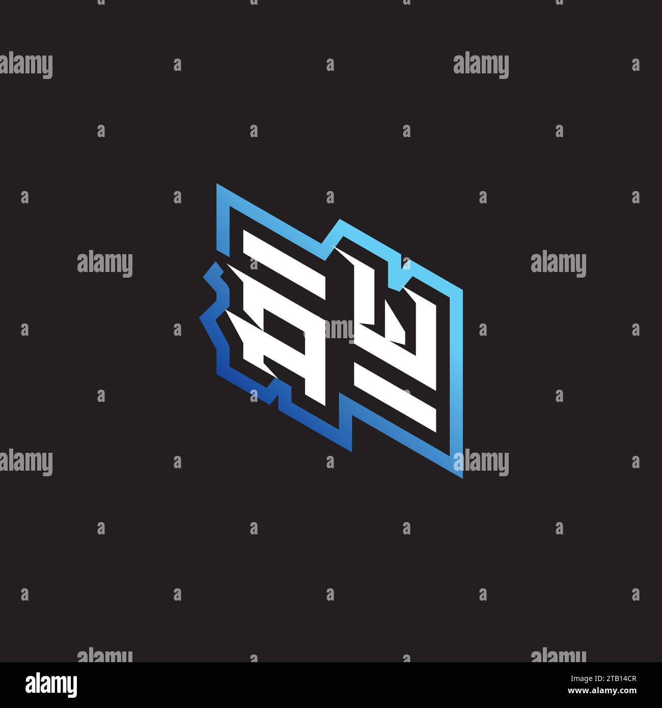 AW initial gaming team, youtube, twitch and clipart stock illustration logo Stock Vector
