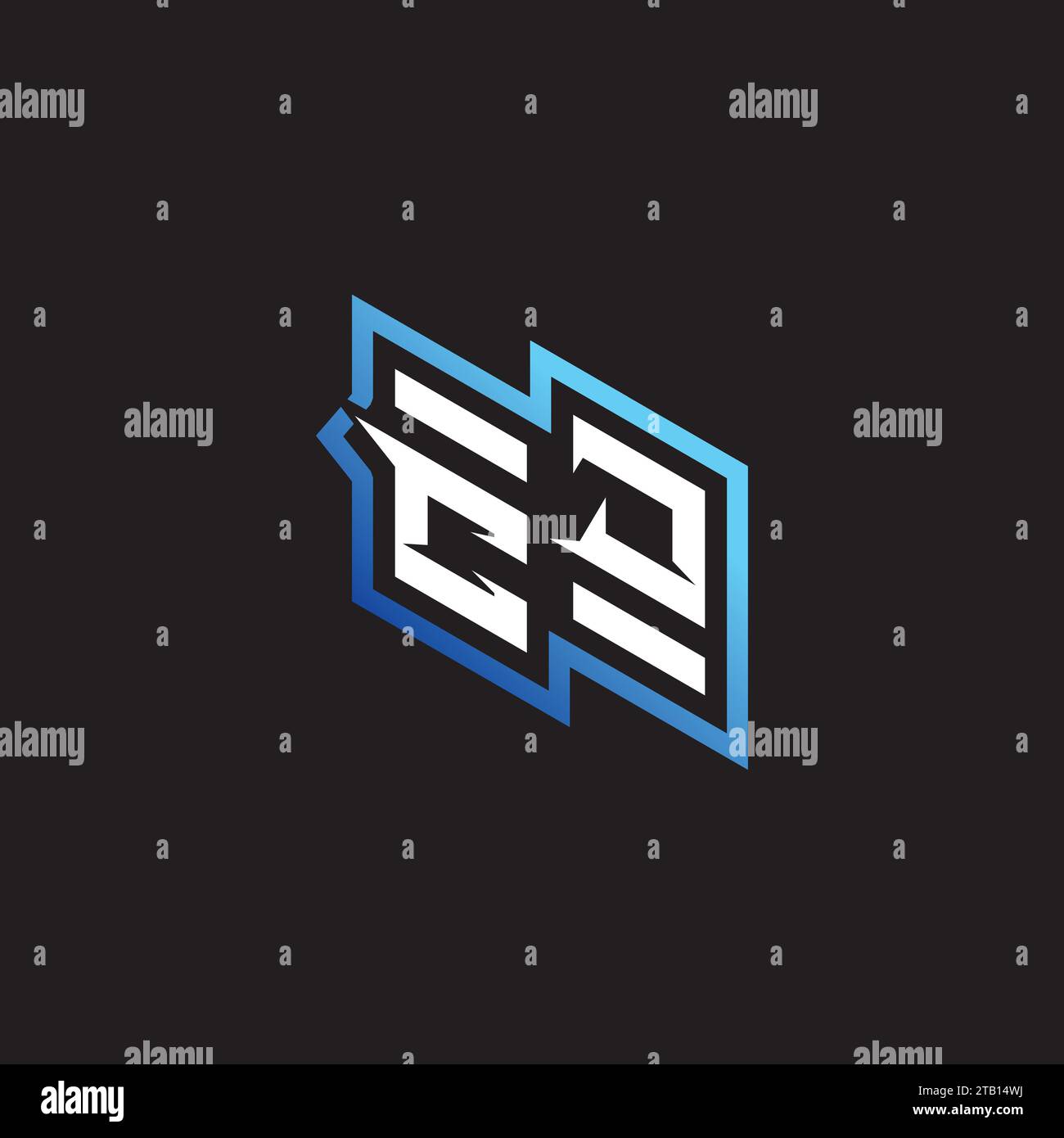 CJ initial gaming team, youtube, twitch and clipart stock illustration logo Stock Vector