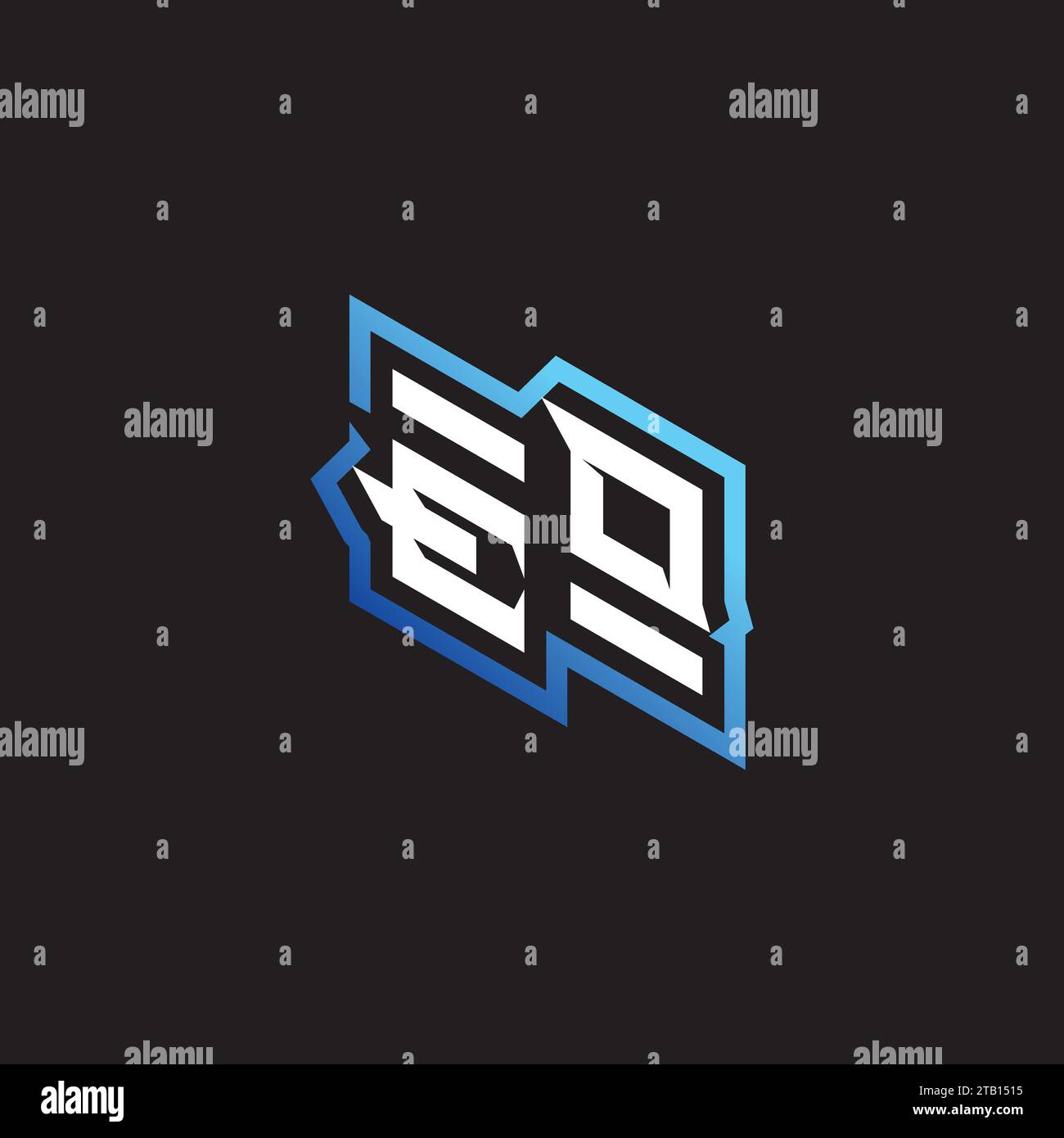 EO initial gaming team, youtube, twitch and clipart stock illustration logo Stock Vector