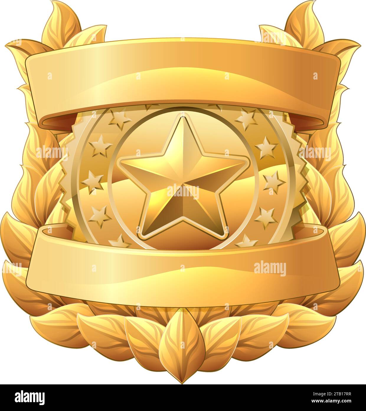 Police Military Badge Star Shield Sheriff Crest Stock Vector