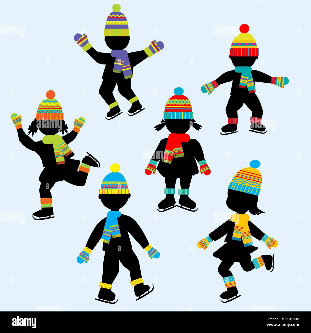Cartoon kids playing on roller skates Stock Vector Image & Art Alamy