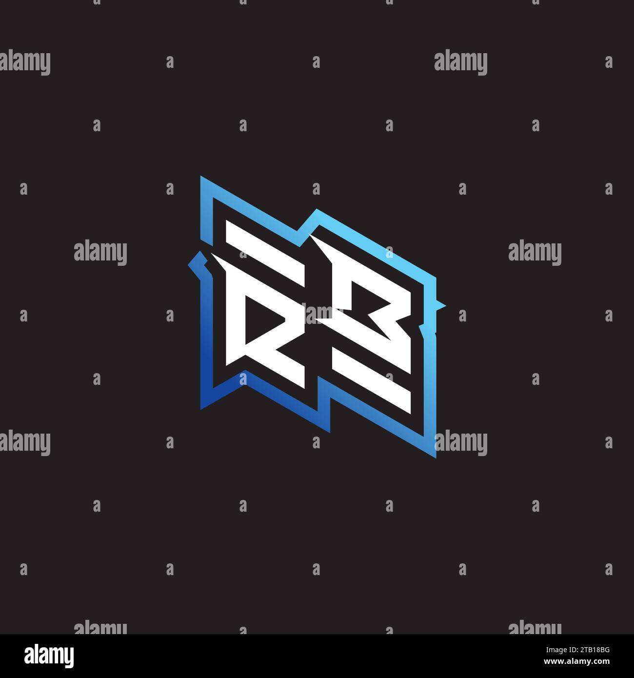 RB initial gaming team, youtube, twitch and clipart stock illustration ...