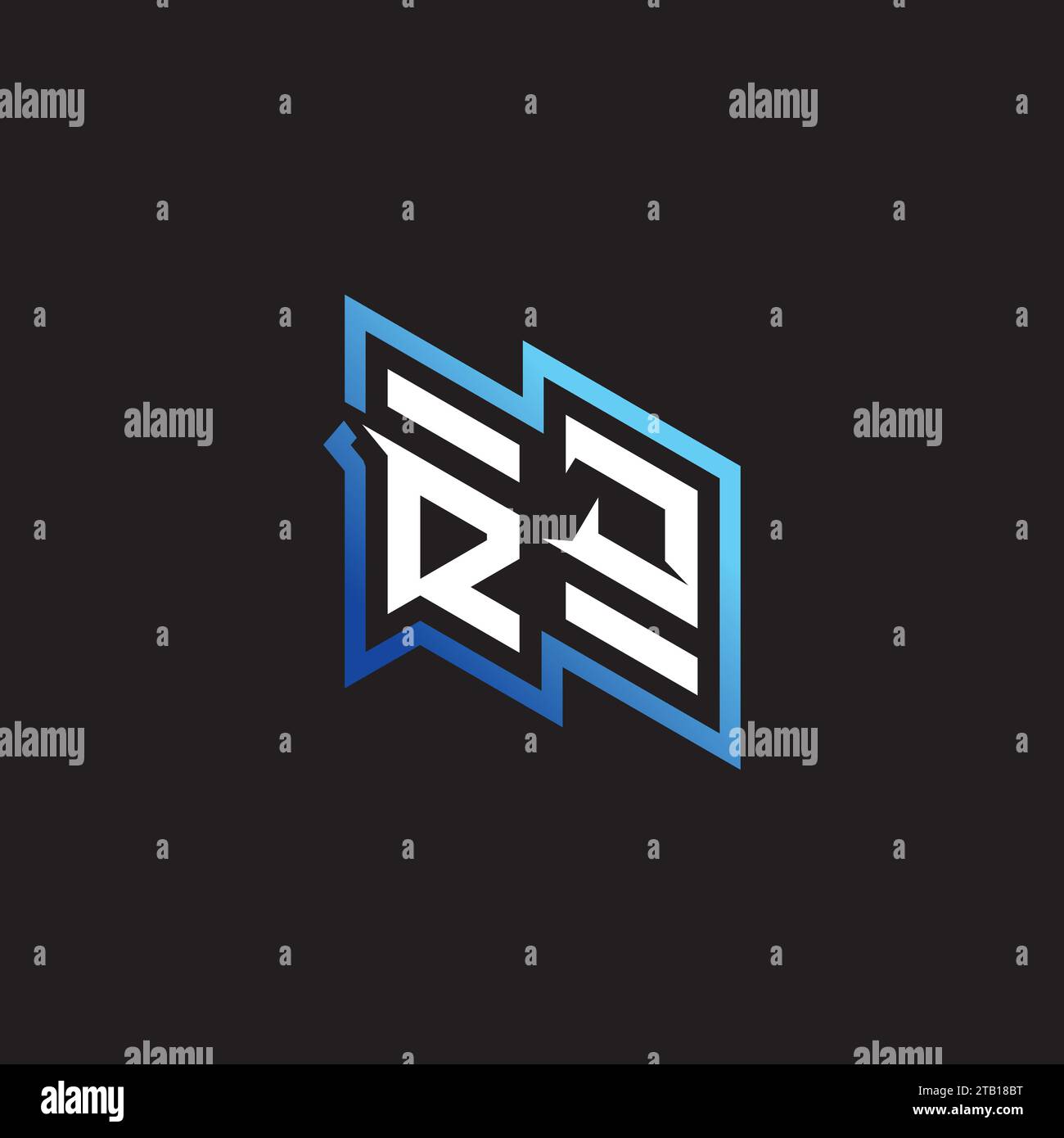 RJ initial gaming team, youtube, twitch and clipart stock illustration ...