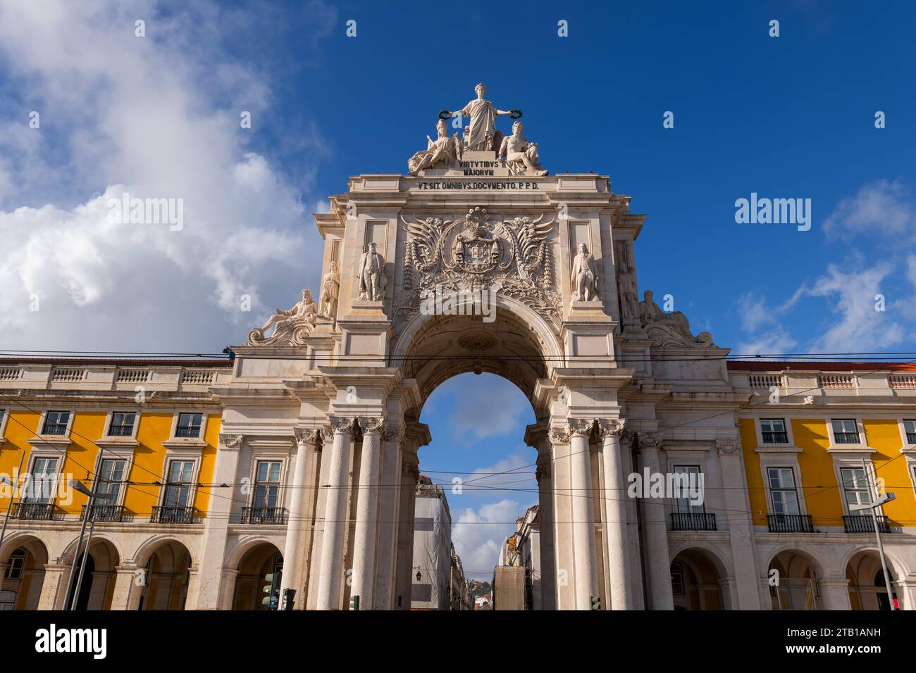 Rua Augusta Arch (Portuguese: Arco da Rua Augusta) in city of Lisbon, Portugal. Stock Photo