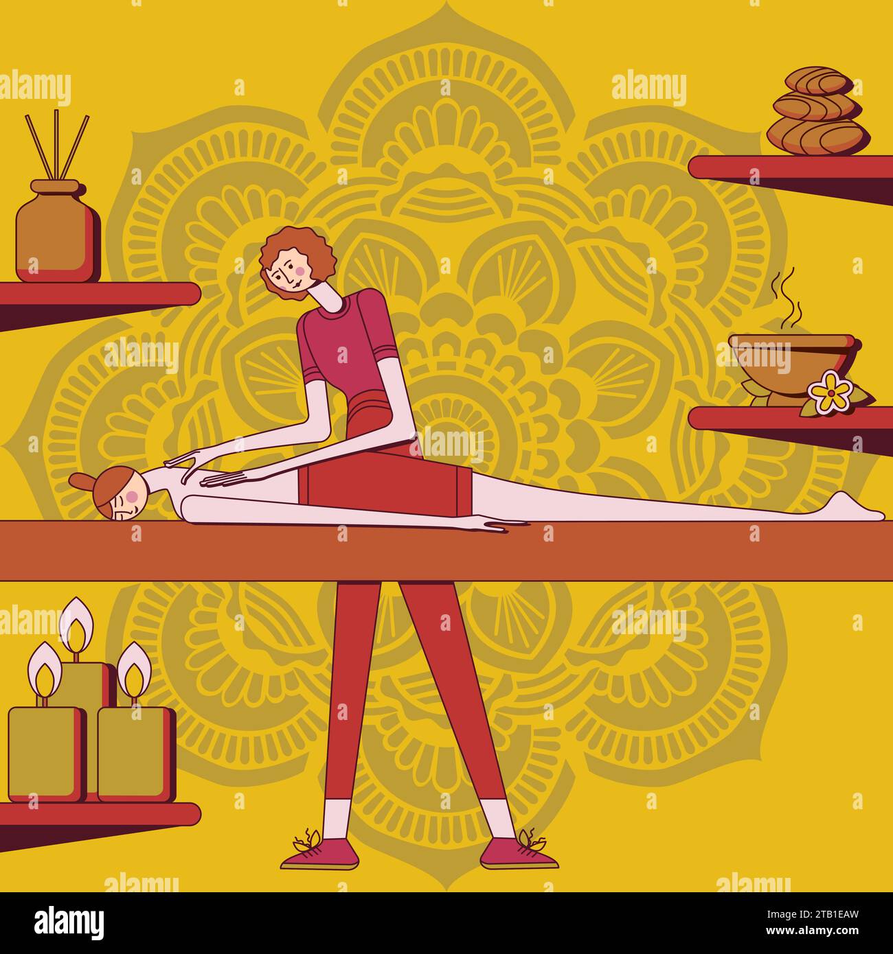 Traditional wellness back and neck massage with professional massage