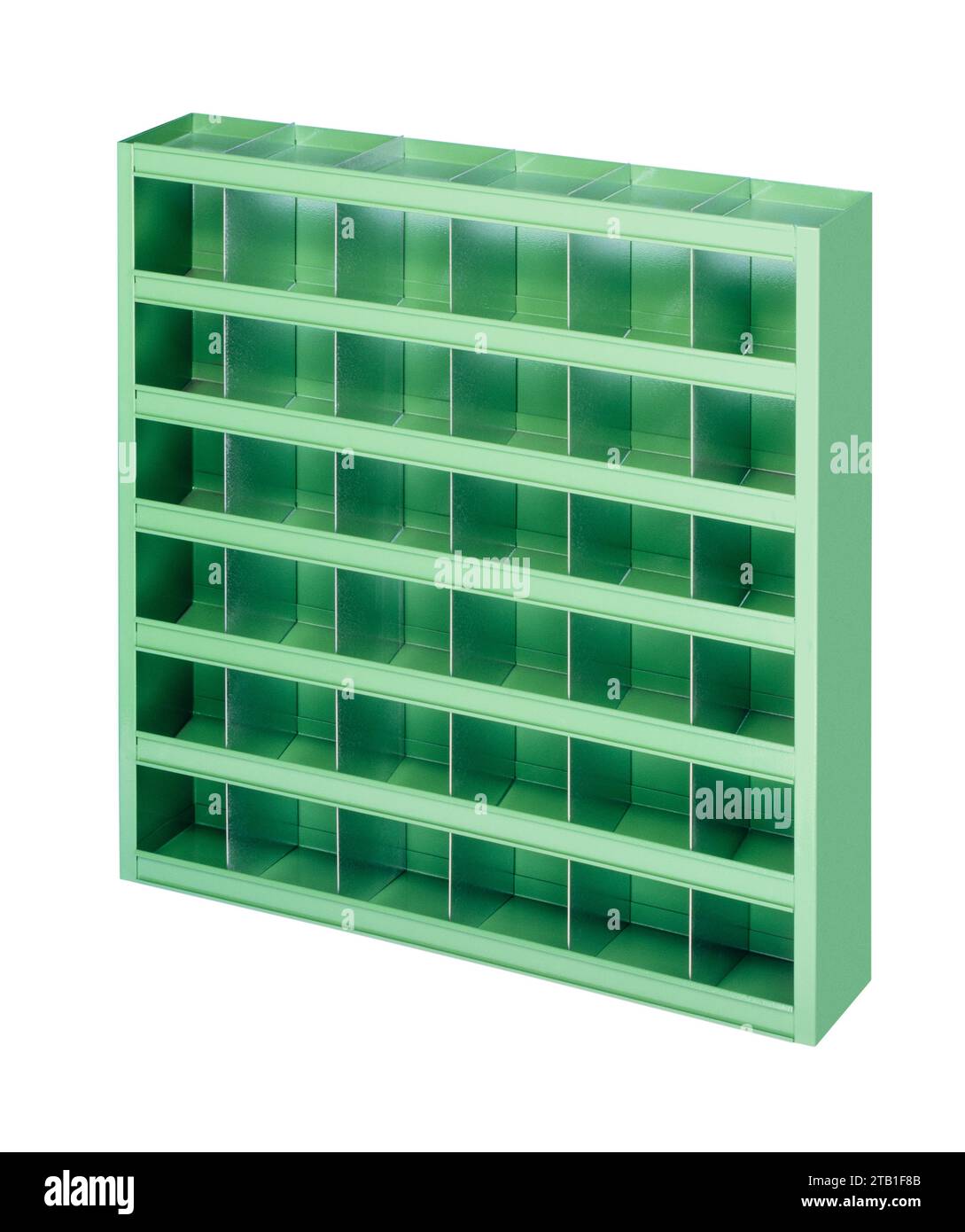 Rack with small compartments isolated in white back Stock Photo - Alamy