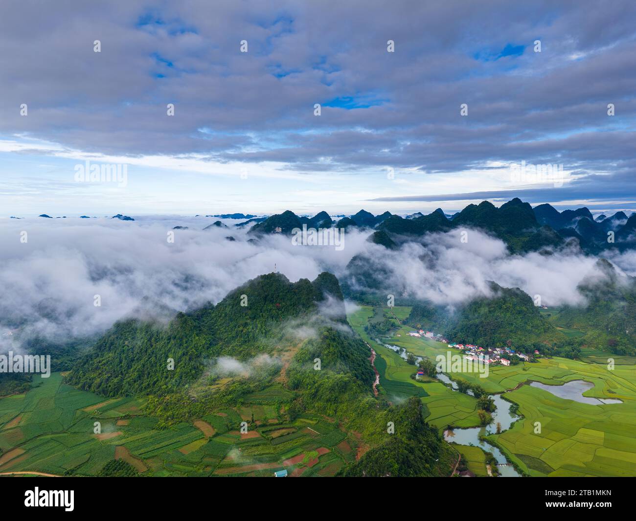 Aerial landscape in Phong Nam valley, an extreme scenery landscape at