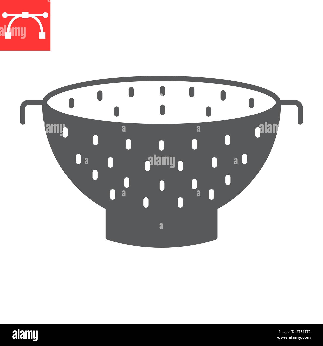 Colander glyph icon, kitchen and strainer, colander vector icon, vector graphics, editable stroke solid sign, eps 10 Stock Vector
