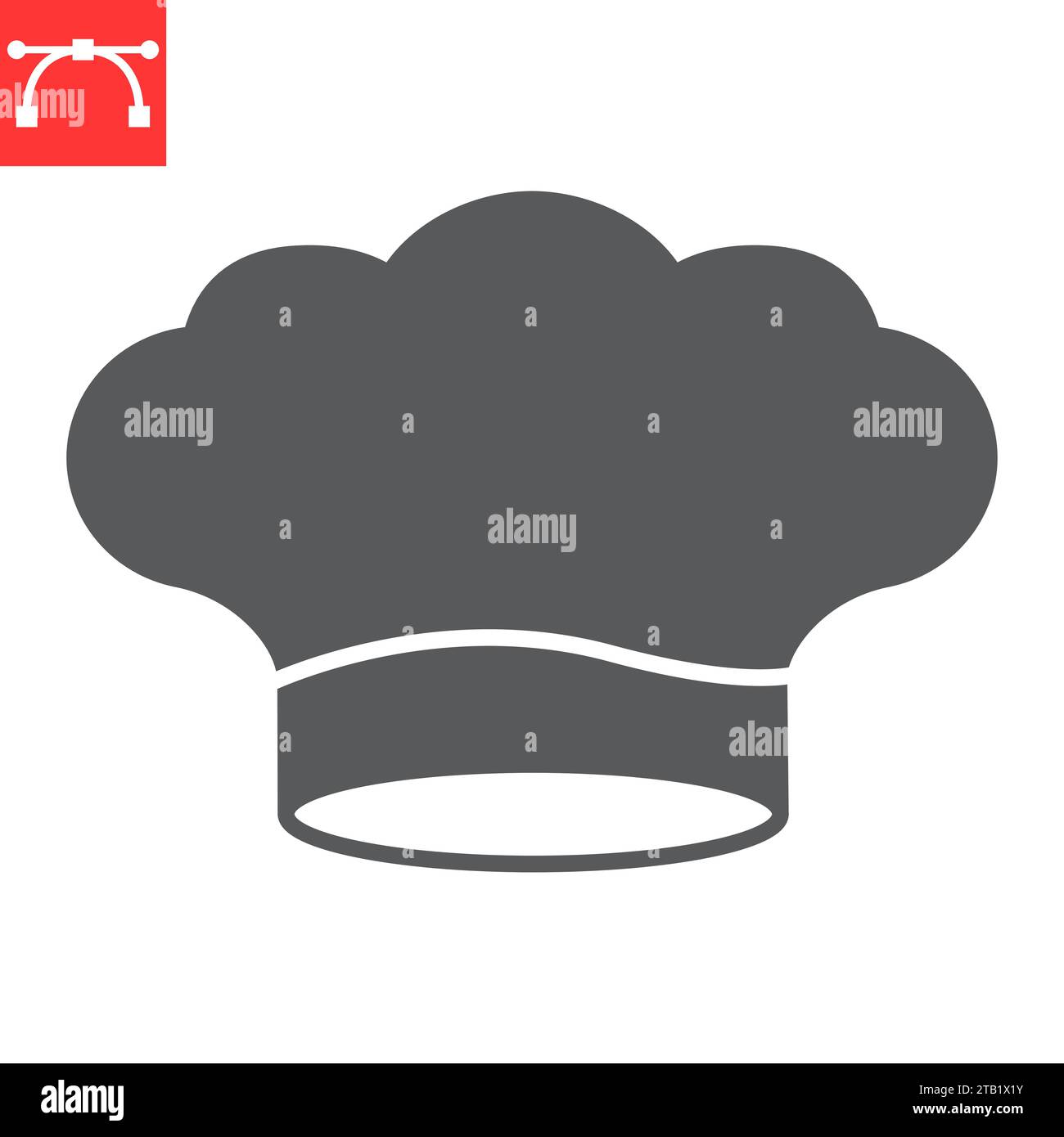 Chef hat glyph icon, kitchen and cook, chef hat vector icon, vector graphics, editable stroke solid sign, eps 10 Stock Vector
