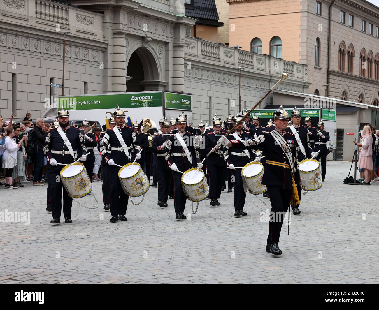 Stockholm, Sweden - June 26, 2023: Changing of the Guard ceremony at the Royal Palace in Stockholm, Sweden Stock Photo