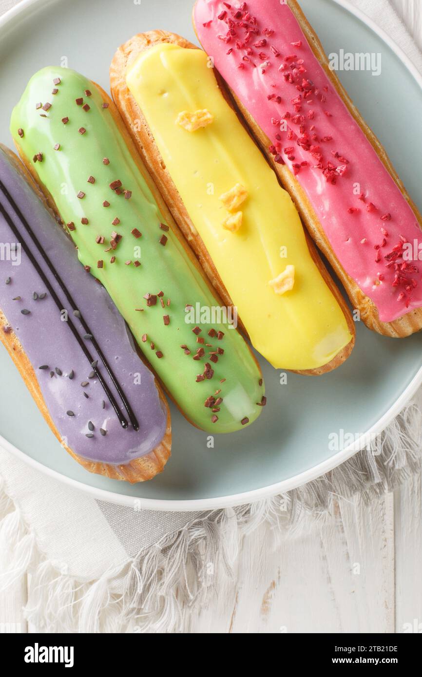Close up delicious eclair hi-res stock photography and images - Alamy