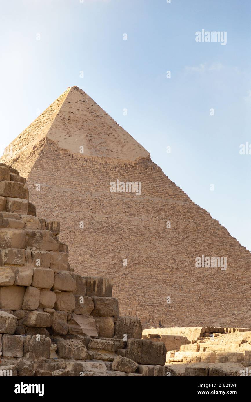 Kefren pyramid during sunny day  in Cairo, Egypt Stock Photo