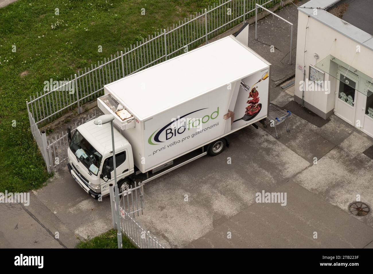 HAVIROV, CZECH REPUBLIC - AUGUST 4, 2023: Mitsubishi Canter Fuso of BigFood company which delivers food and groceries Stock Photo