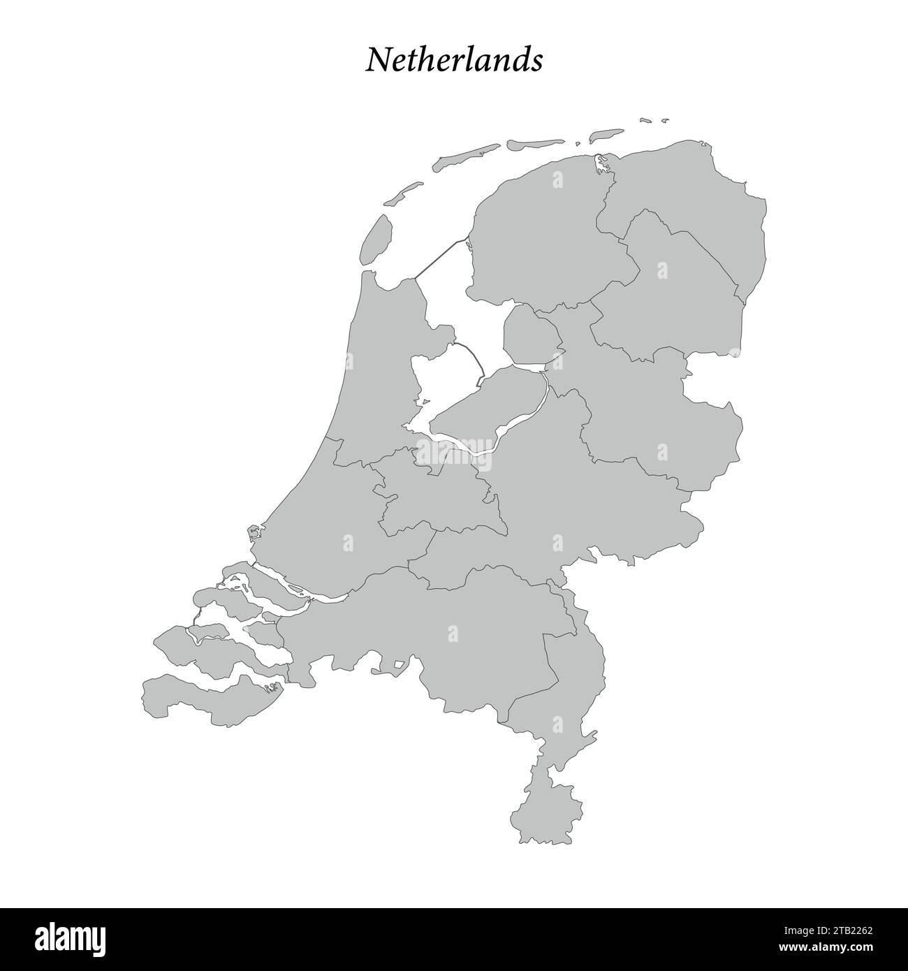 Simple flat Map of Netherlands with district borders Stock Vector Image ...