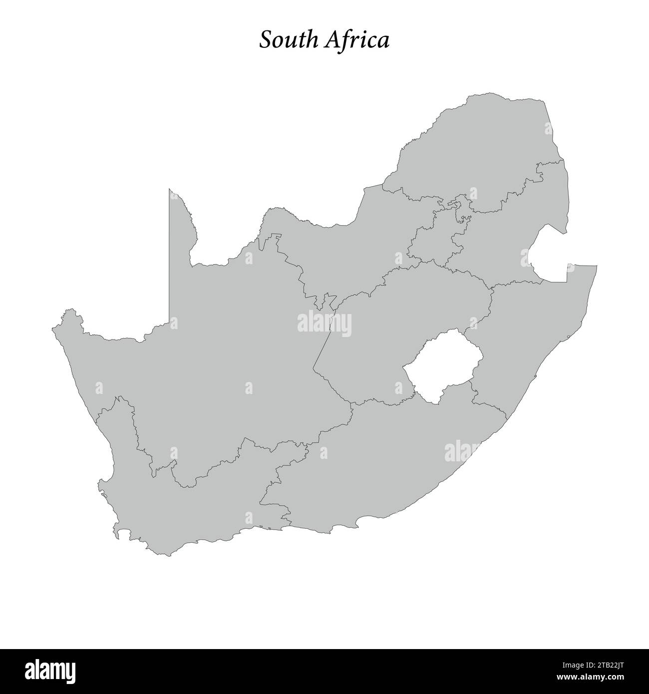 simple-flat-map-of-south-africa-with-district-borders-stock-vector