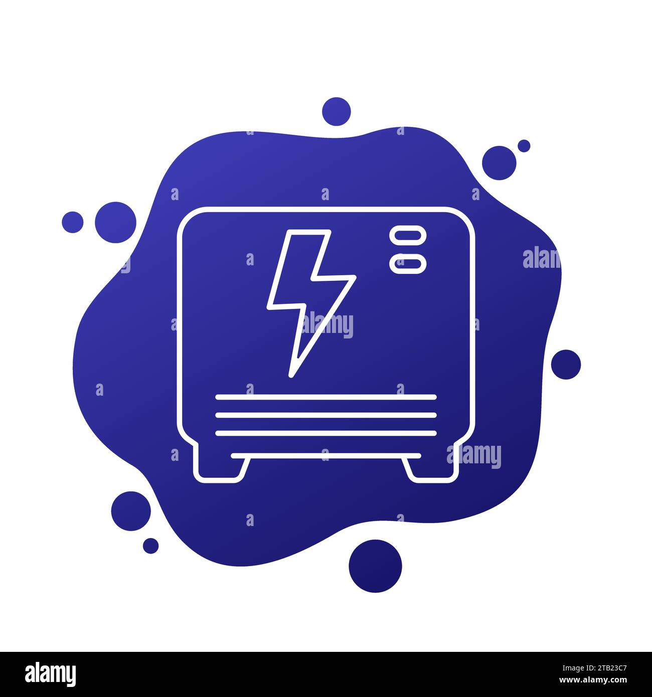home battery or backup system line icon, vector Stock Vector