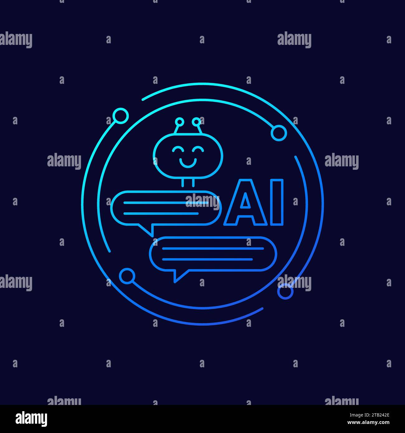 AI chat bot icon, Artificial intelligence Stock Vector