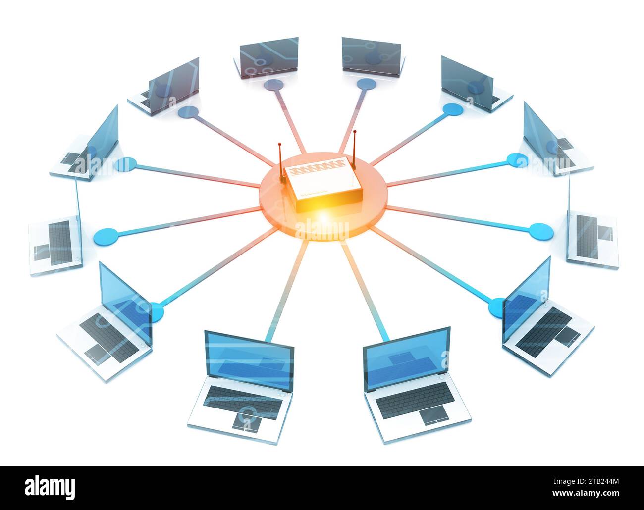 Cloud computing network. 3d illustration Stock Photo - Alamy