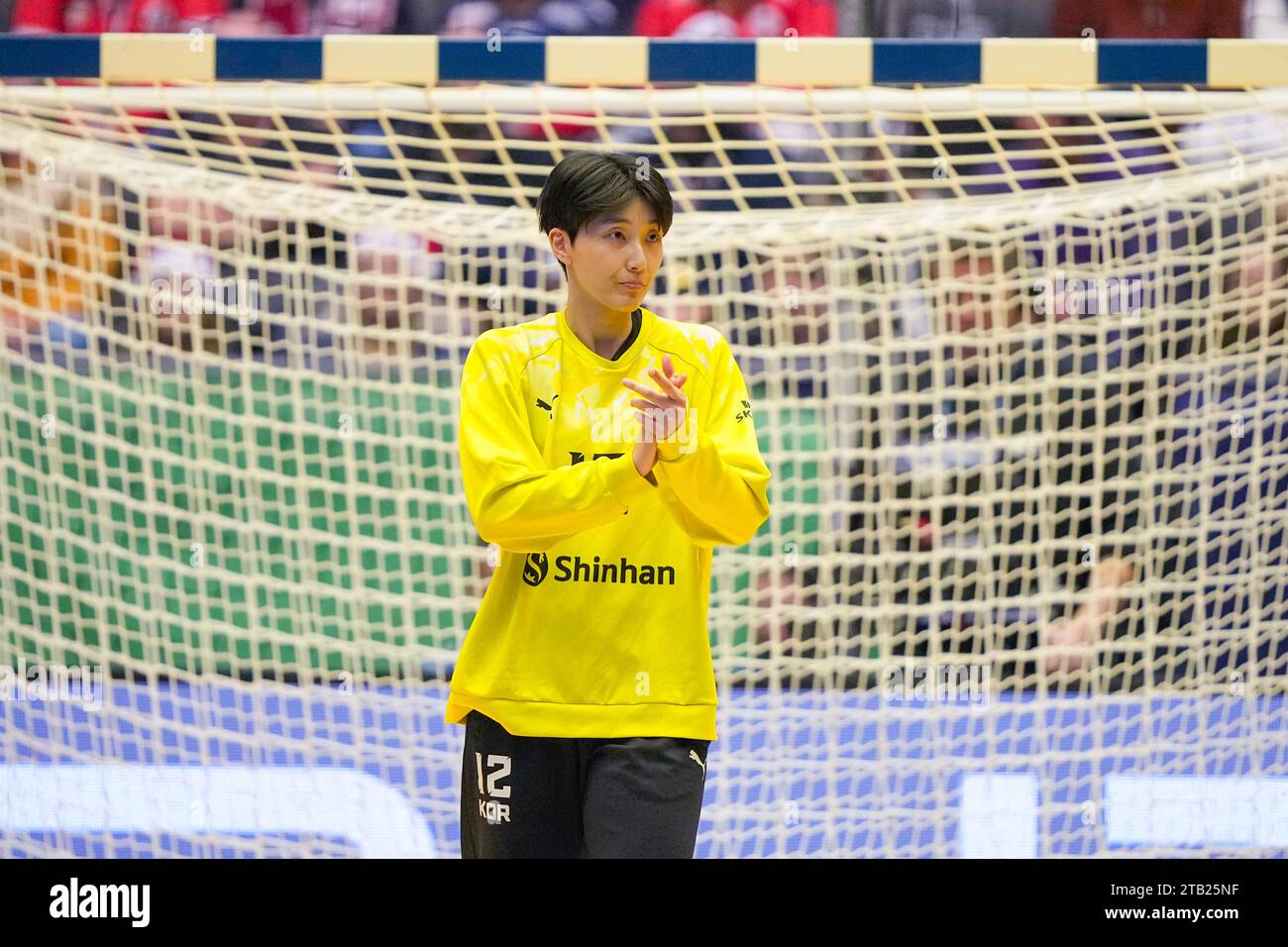 Stavanger 20231203.South Korea's goalkeeper Jinhui Jeong in the World Championship group stage match between Norway and South Korea in the DNB Arena. Photo: Beate Oma Dahle / NTB Stock Photo