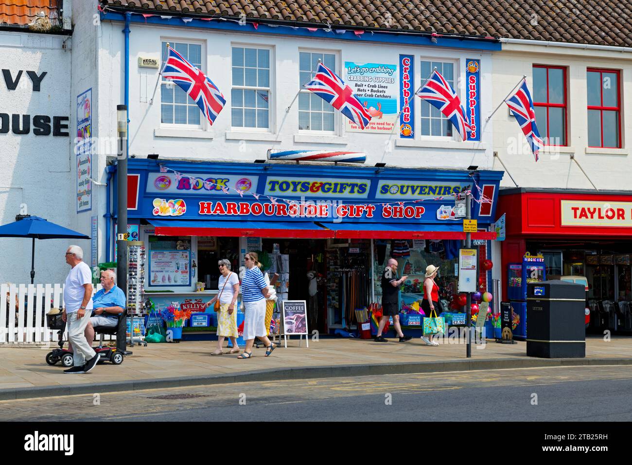 Harbourside rock souvenirs toys and gift shop store on the seafront in