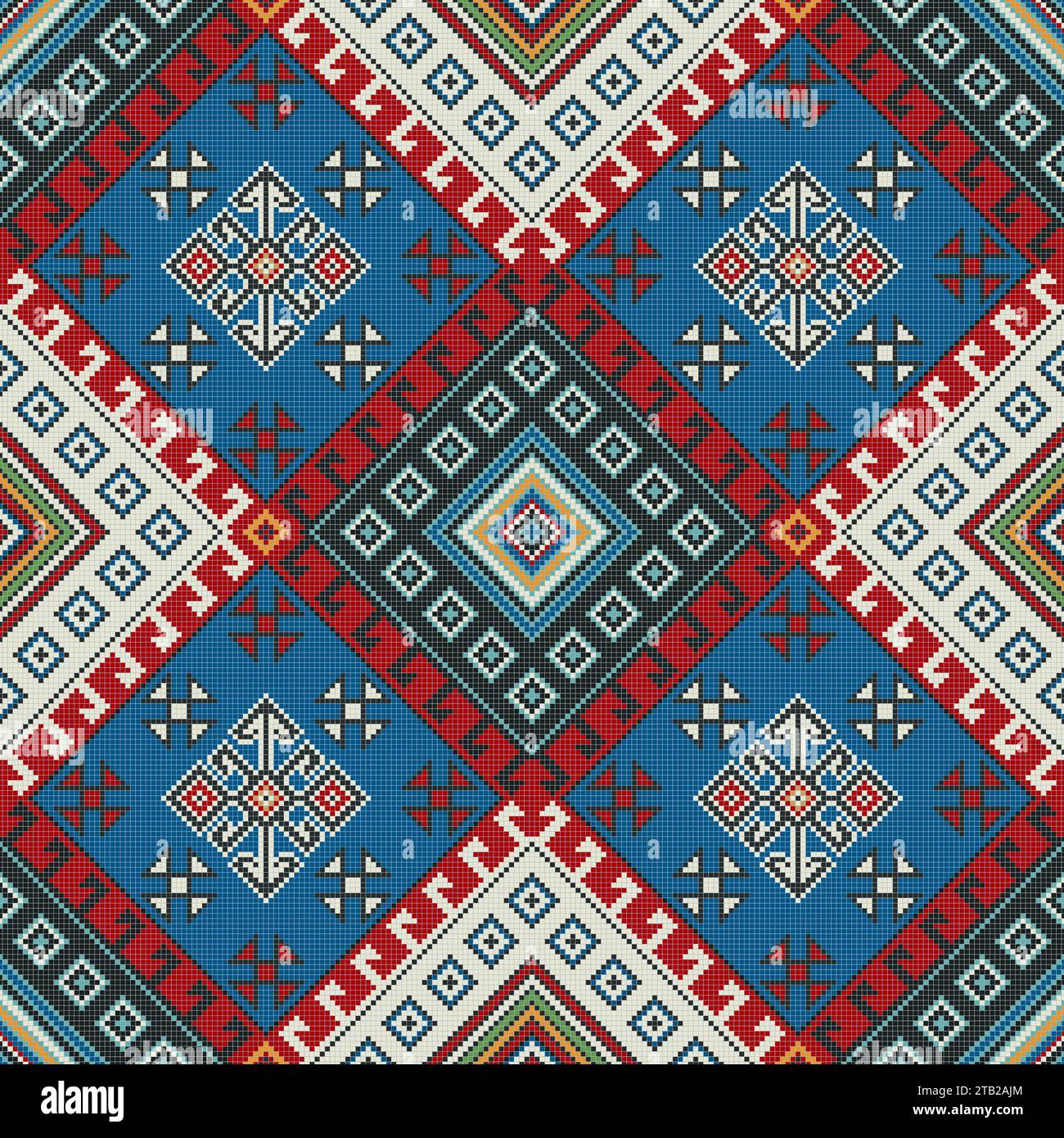 Traditional Georgian folk art embroidery vector pattern Stock Vector ...