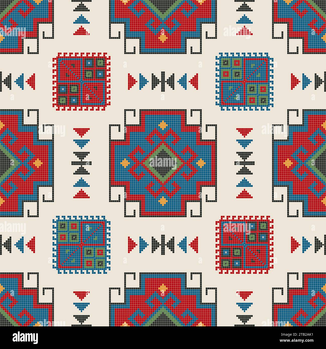 Traditional Georgian folk art embroidery vector pattern Stock Vector ...