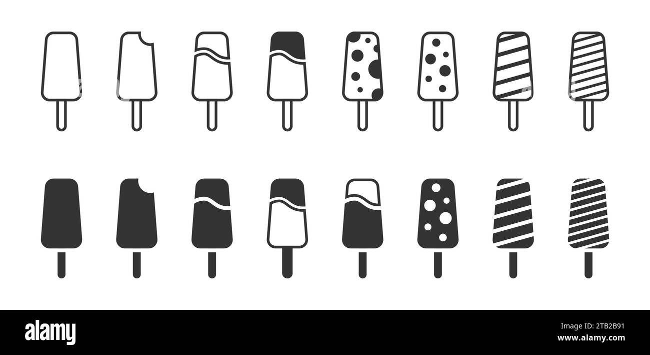 Ice cream bar set. Ice cream icons collection. Vector illustration