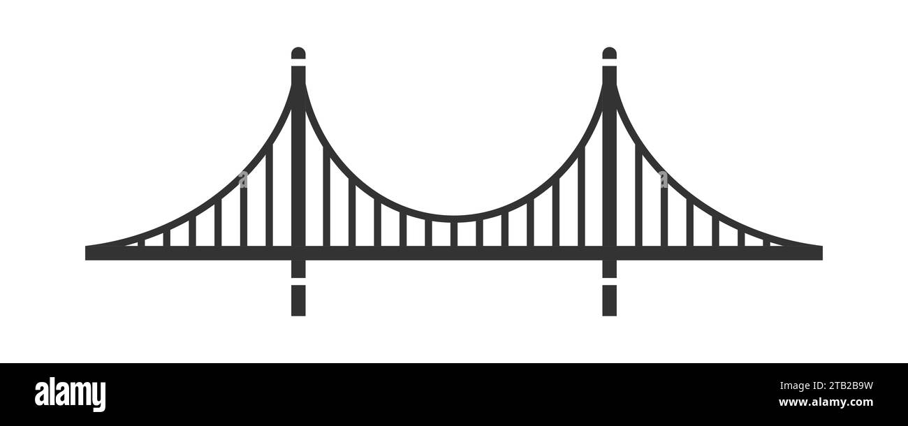 Suspension bridge icon. Vector illustration Stock Vector