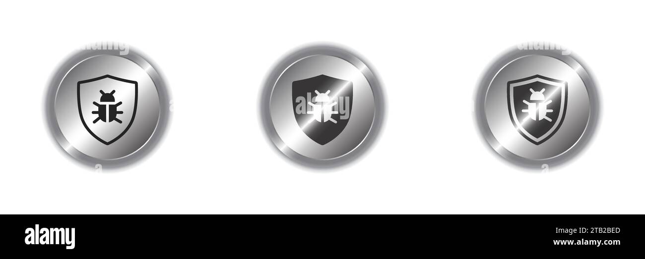 Antivirus protection icon. bug protection icon. Bug symbol on a shield ...