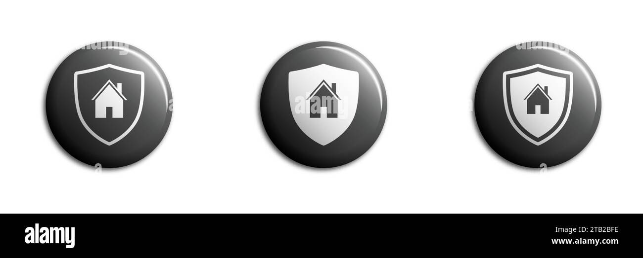 Home with shield icon. House security symbol. Vector illustration Stock Vector