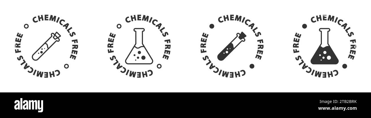 Chemical free icons set. Vector illustration Stock Vector