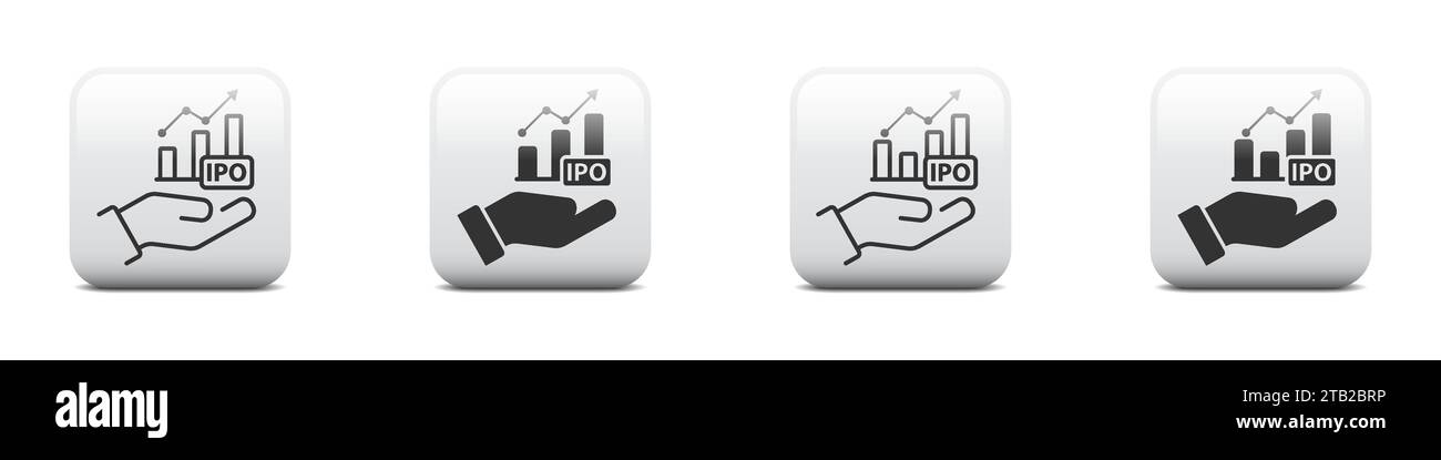 Chart graph icon on a hand. IPO icon. Vector illustration Stock Vector